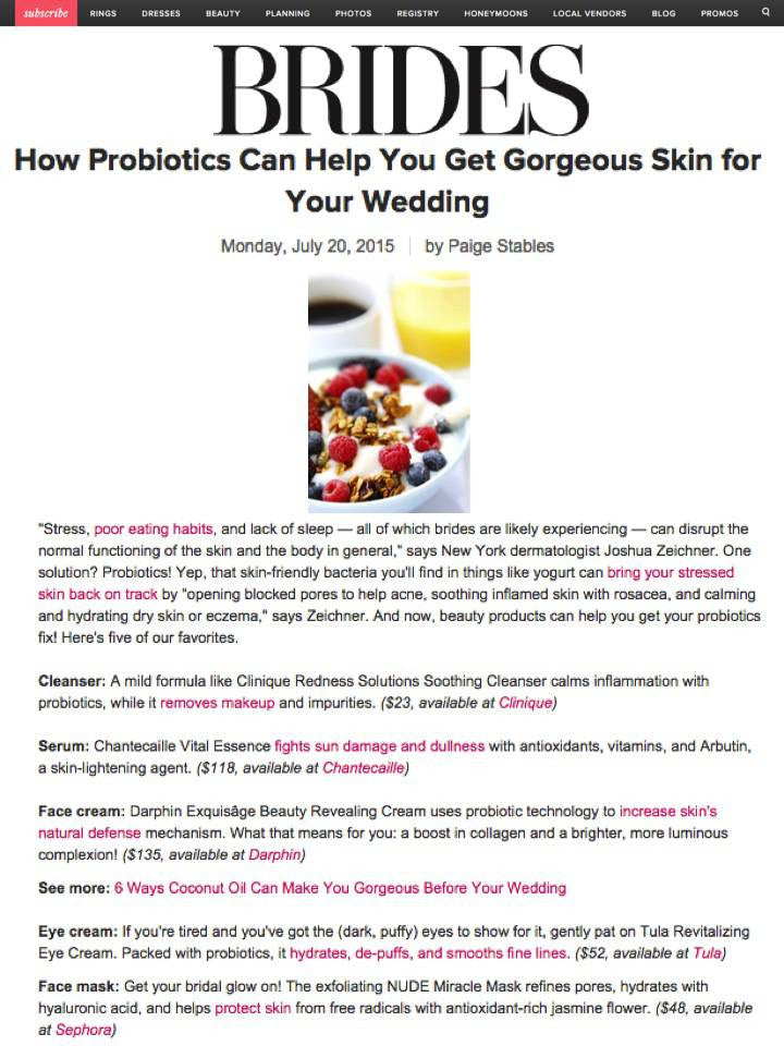 How Probiotics Can Help You Get Gorgeous Skin For Your Wedding - Brides